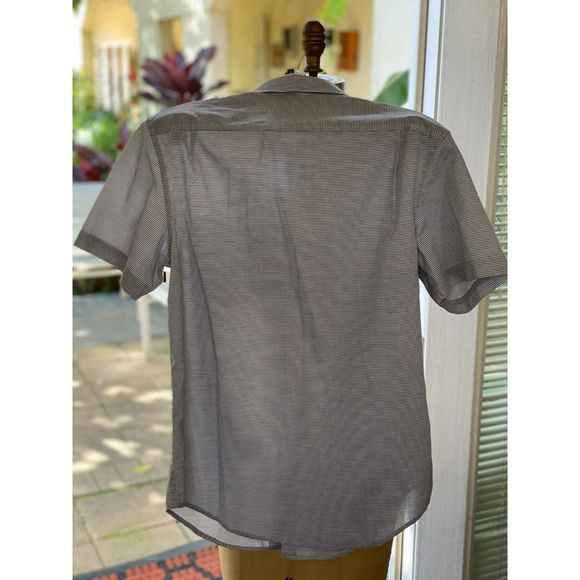 NWT Penguin Dark Sapphire & White Striped Cotton SS Button Down Shirt Size S - Picture 7 of 7